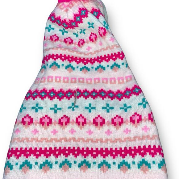 Novogratz Pets Hooded Dog Sweater Small Pup Fleece Lined Coat Teal Pink Nordic - Picture 3 of 11